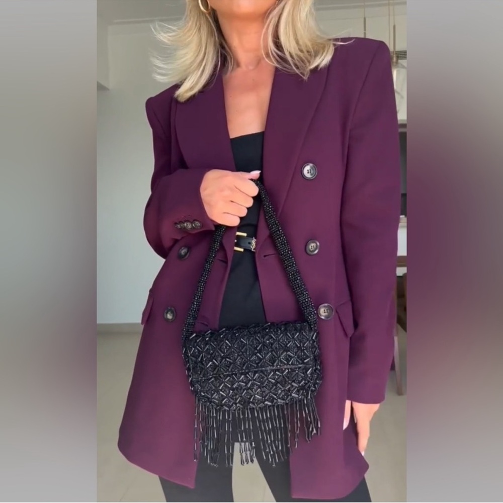 Zara Deep Purple Blazer and Trousers Set - Picture 5 of 11